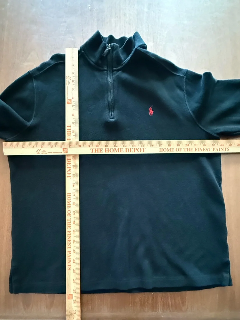 Polo Ralph Lauren Black Quarter Zip Pullover Sweater Red Pony Men’s Large